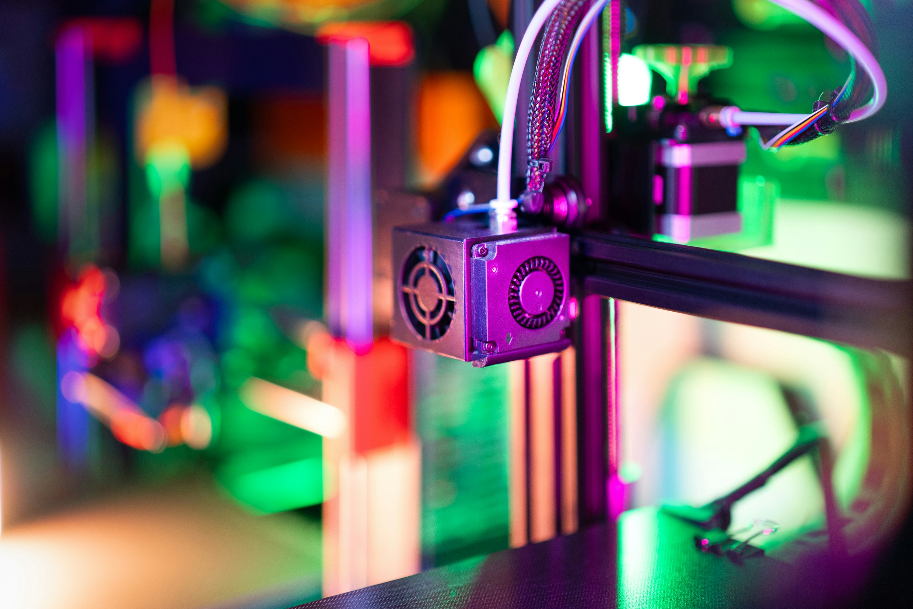 3D print farm met LED verlichting